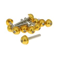 Schraubensatz 12 Stück Alu-Kappe gold - M5x30