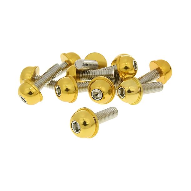 Jeu de vis 12 pièces bouchon aluminium or - M6x20