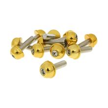 Schraubensatz 12 Stück Alu-Kappe gold - M6x20