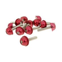 hexagon socket screw set - anodized aluminum screw head red - 12 pcs - M5x20