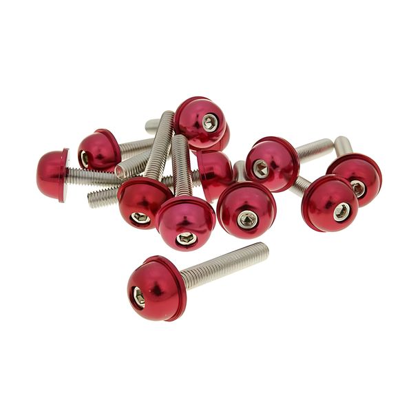 Set viti 12 pezzi tappo alluminio rosso - M5x30