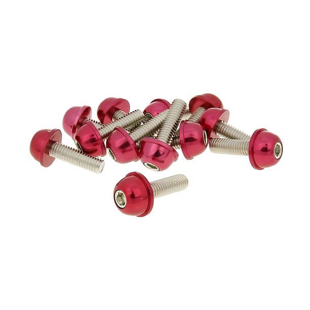 Set viti 12 pezzi tappo alluminio rosso - M6x20