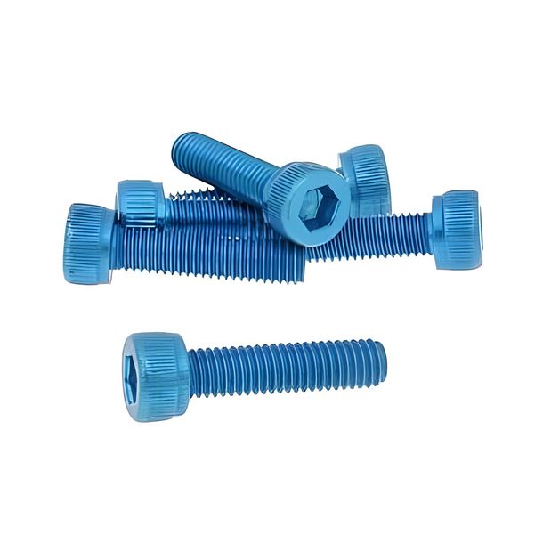 Schraubensatz 6 Stück Innensechskant Alu blau - M5x20