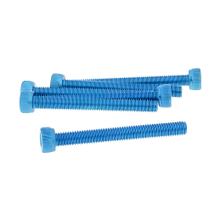6-delige zeskantschroefset, blauw aluminium - M5x45