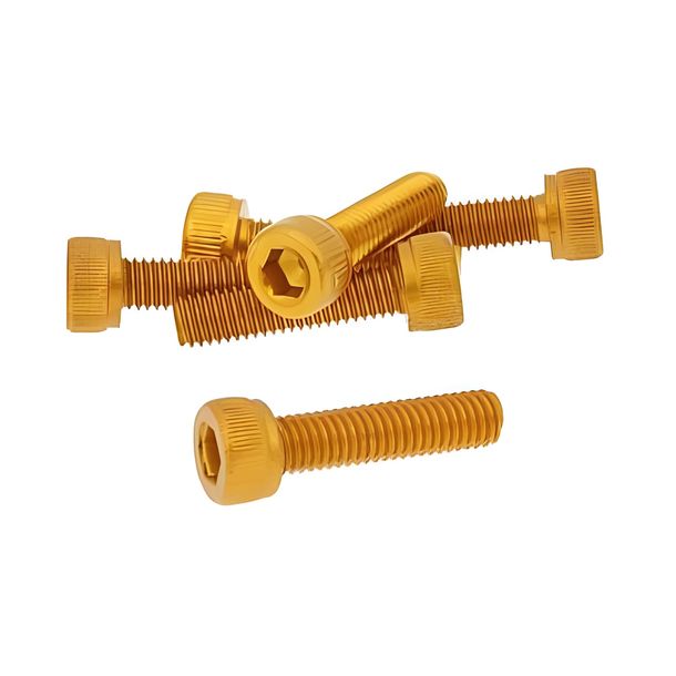 Schraubensatz 6 Stück Innensechskant Alu gold - M5x20