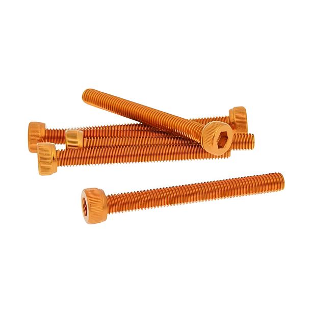 hexagon socket screw set - anodized aluminum orange - 6 pcs - M5x45 - styling
