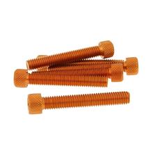 Conjunto de parafusos 6 peças Allen alumínio laranja - M8x50