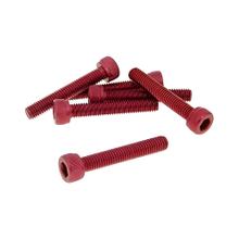 Conjunto de parafusos de 6 peças, cabeça sextavada interna, alumínio vermelho - M5x30