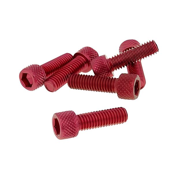 hexagon socket screw set - anodized aluminum red - 6 pcs - M6x20 - styling