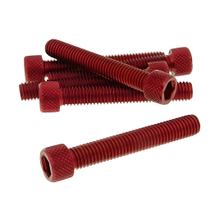 Conjunto de parafusos 6 peças Allen Alumínio vermelho - M8x50