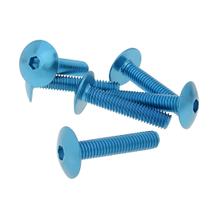 Set van 6 schroeven, blauwe bekleding - M6x30