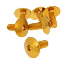 Set van 6 schroeven, goudkleurig bekleed - M6x15