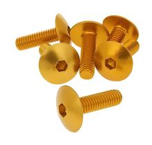 Schroevenset 6 delig afdeksel goud - M6x20