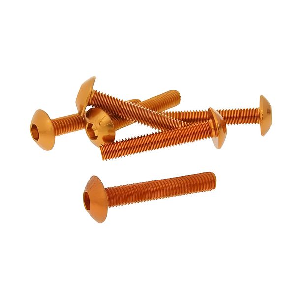 fairing screws hex socket head - anodized aluminum orange - set of 6 pcs - M5x30