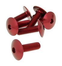 Set van 6 schroeven, rode kap - M6x20