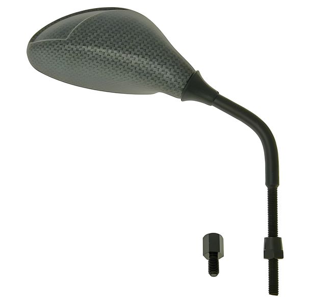 mirror flash carbon look right, M8 long thread