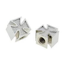 Ventilkappen Set Iron Cross Chrom