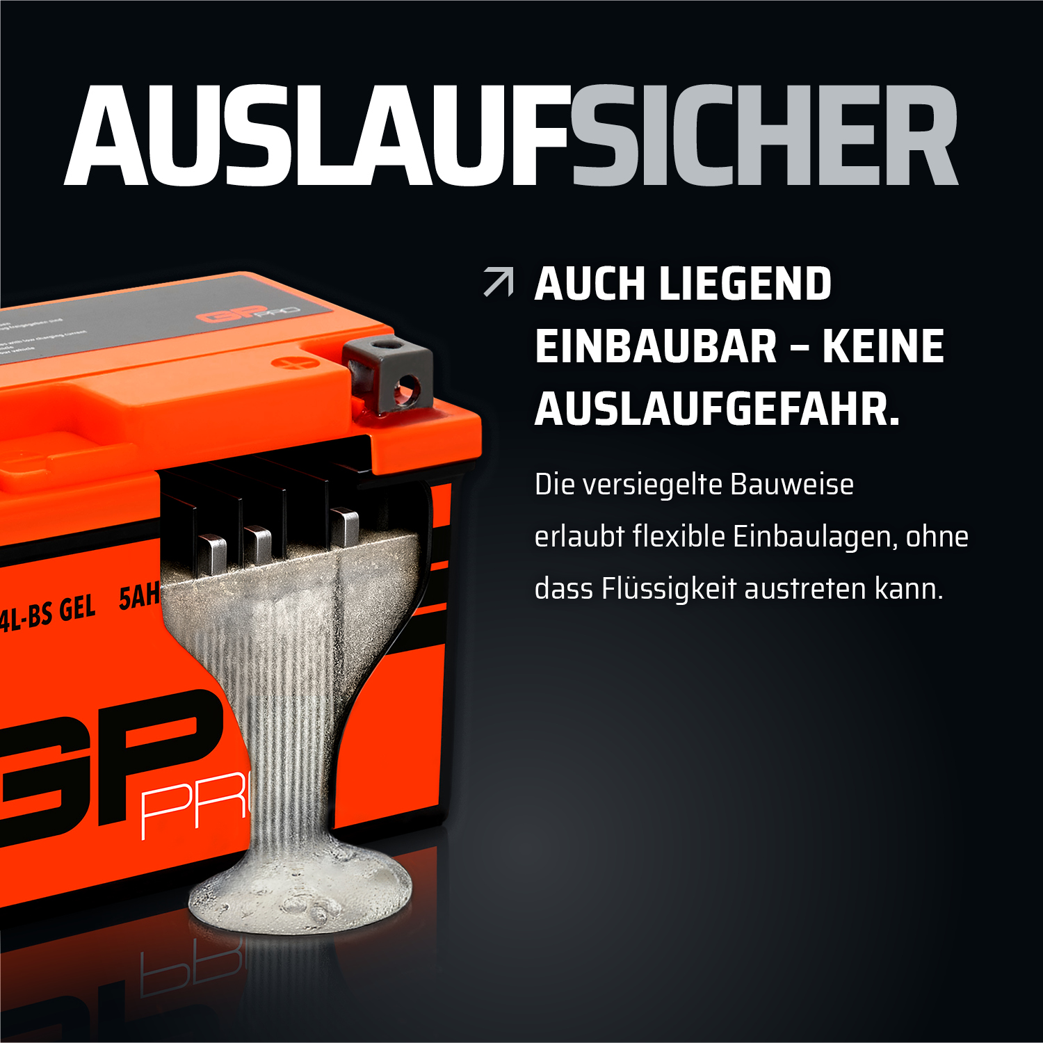 Batteria GP-PRO Gel 12V 5Ah - Ricambio Per Moto, Scooter E Veicoli Leggeri - Foto 2