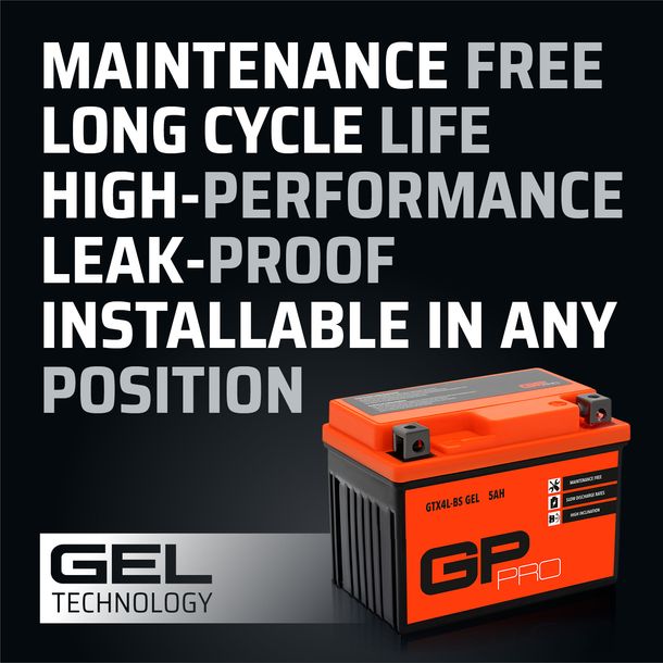 Battery 12V 5Ah GEL GP-PRO GTX4L-BS moto scooter similar YTX4L 50411 50412 – Bild 7