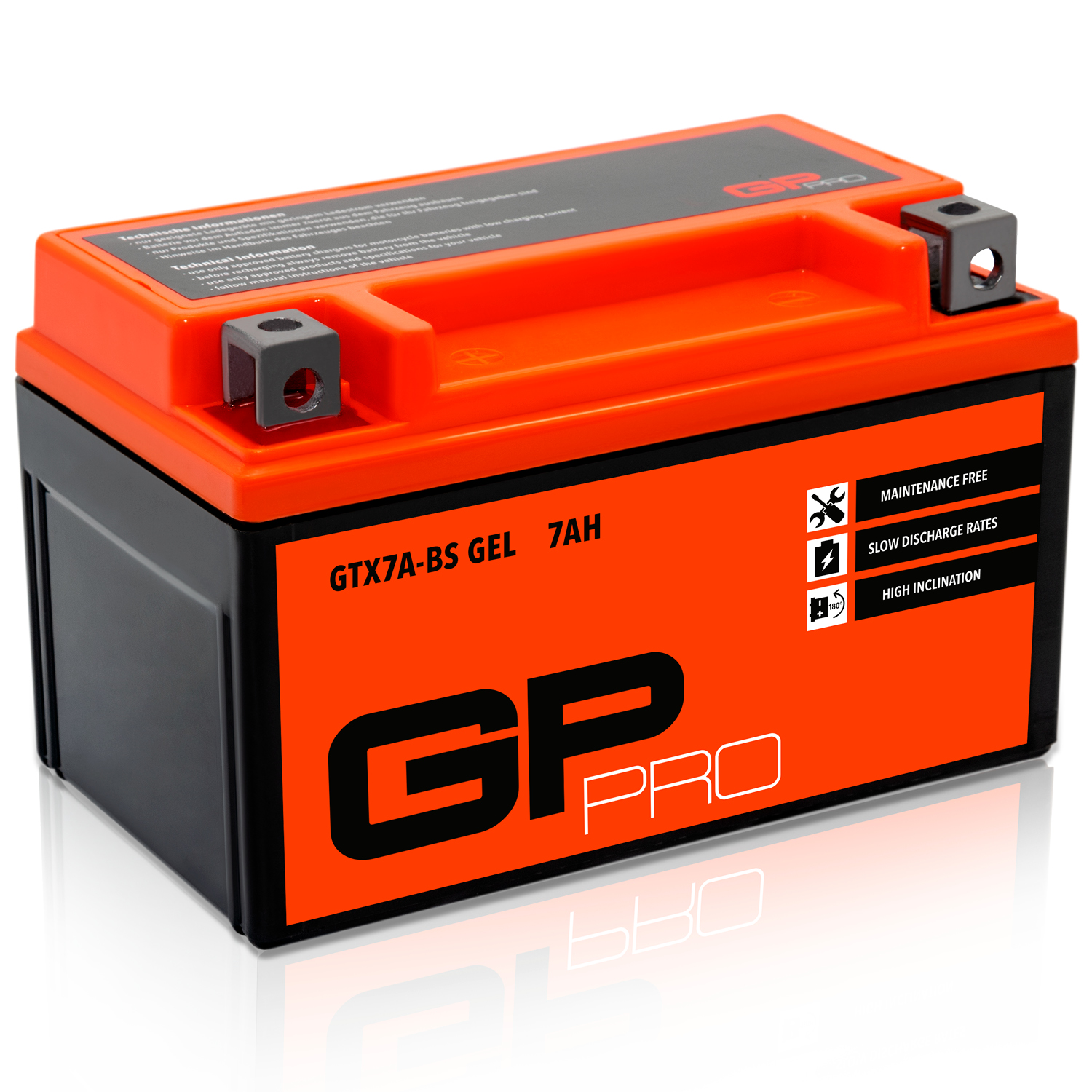 Batterie 12V 7Ah GEL GP-PRO GTX7A-BS Motorrad ähnl. YTX7A-BS YTX7A-4 CTX7A-BS