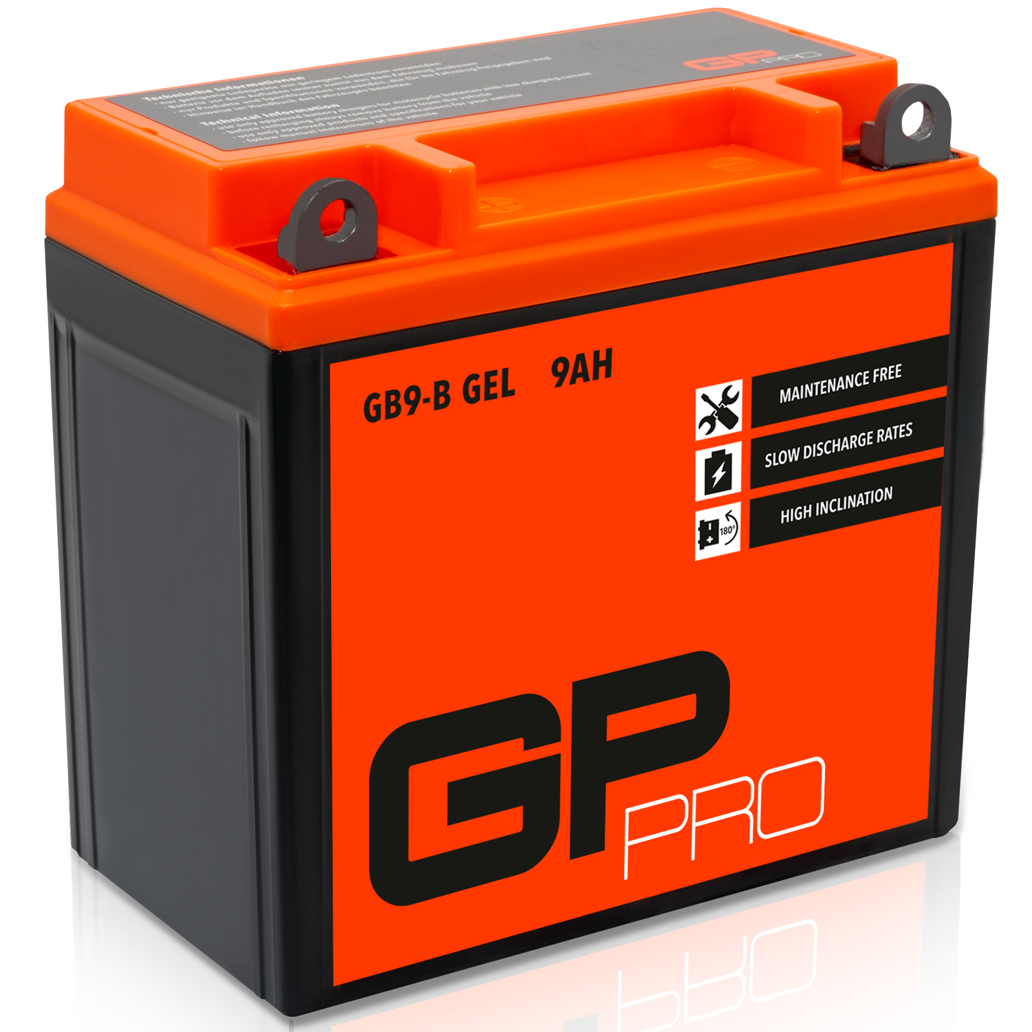 Batterie 12V 9Ah GEL GP-PRO GB9-B Motorrad ähnl. YB9-B 50914 YB9-9 CB9-B GM9Z-4B