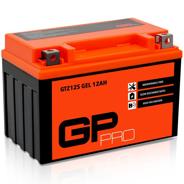 GP-PRO Gel-Batterie 12V 12Ah GTZ12S Motorradbatterie, wartungsfrei versiegelt vorgeladen ähnlich YTZ12S YTX12A-BS