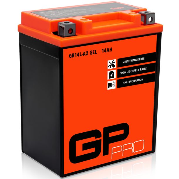 GP-PRO Gel Batteria 12V 14Ah GB14L-A2 Batteria scooter / moto, precaricata sigillata senza manutenzione simile YB14L-A2 / CB14L-A2 / YB12AL-A2