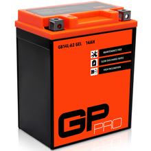 GP-PRO Gel-Batterie 12V 14Ah GB14L-A2 Rollerbatterie / Motorradbatterie, wartungsfrei versiegelt vorgeladen ähnlich YB14L-A2 / CB14L-A2 / YB12AL-A2