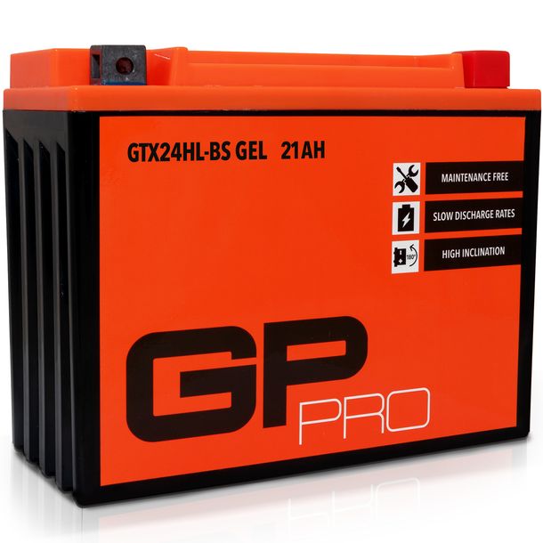 GP-PRO Gel-Batterie 12V 21Ah GTX24HL-BS Quad ATV Batterie / Motorradbatterie, wartungsfrei versiegelt vorgeladen ähnlich Y50-N18L-A / YTX24HL-BS