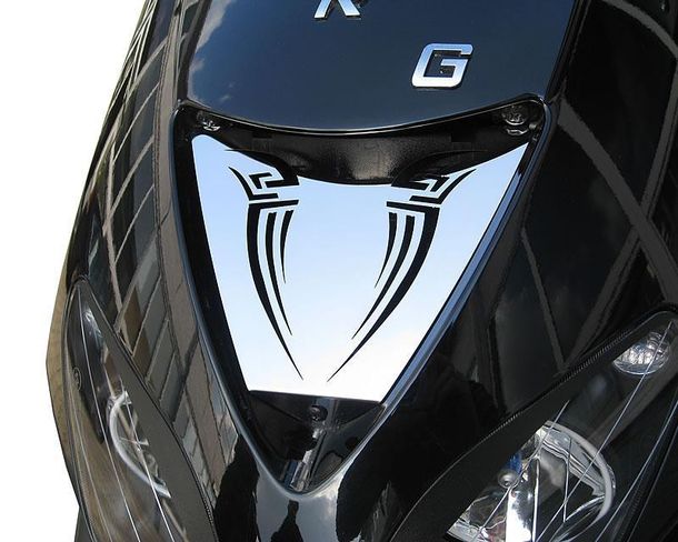 radiator grill ODF Tribal polished steel / mirror effect for Piaggio NRG Power