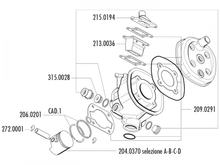 Flangia tubo del radiatore e le spine Polini per Minarelli RV4-3 LC, Peugeot 103 XPLC, clip LC, RCXLC