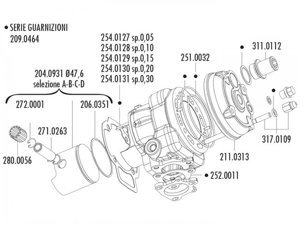Dichtung Zylinderfuß Polini Big Evolution 0,30mm für Piaggio LC