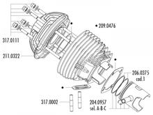 Piston Set Polini 135mm 58mm (B) for Vespa 125 Primavera 2T, Primavera ET3 2T