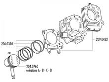 Piston Set Polini 180cc 67mm (C) for Aprilia Leonardo, Scarabeo 125/150, Rotax 4T