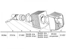 Polini 46,4mm zuigerset, 12mm zuigerpen voor Piaggio, Vespa Ciao