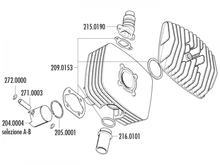 Zuigerset Polini 6000 serie 48mm (B) voor Sachs bromfietsen