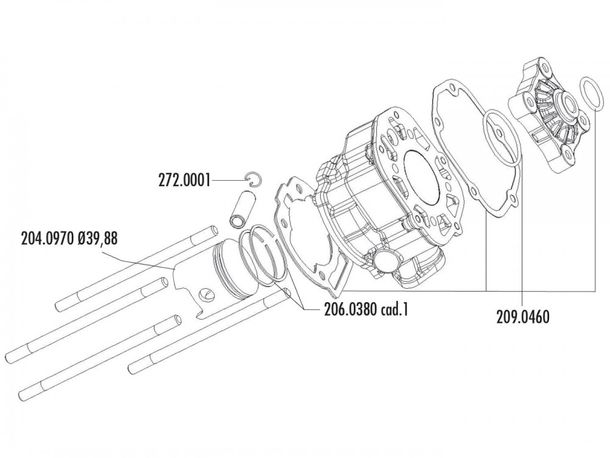 Pistone Kit Polini 50cc Sport 39,88mm per Derbi D50B0