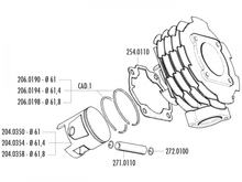 Polini zuigerveer 61x1,5mm voor Vespa T5 125 Classic