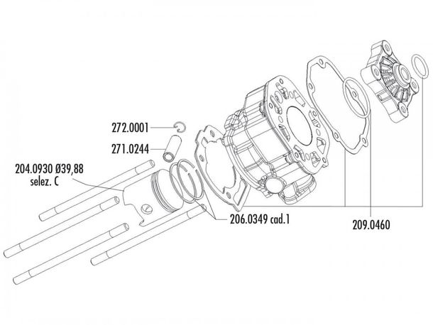 Zylinder Dichtungssatz Polini 50ccm für Derbi D50B0