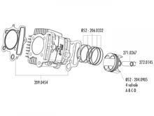 Sada těsnění válce Polini 52mm pro Honda XR 50, Polini XP4T 50, XP4T 110