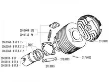 Zylinder Dichtungssatz Polini für Ape, Vespa PK 50-125ccm 2T