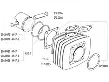 Zylinder Dichtungssatz Polini Sport 70ccm für Fantic Motor Issimo 50, Minarelli V1
