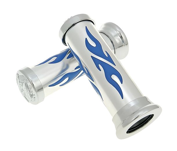 Griffe Satz Custom Flame Chrom blau