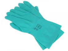 Guantes protectores de nitrilo verde 32 cm talla 9 (L)