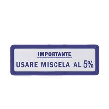 Adesivo originale stile «ante Usare Miscela Al 5%" blu, ca. 60x20mm per Vespa OEM rif.