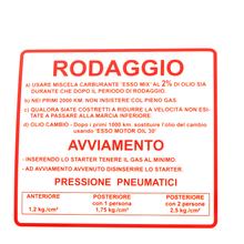 Pegatinas rodaggio / Correr en rojo para Vespa Rally 180 a 200