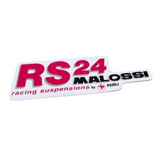 Aufkleber Sticker Malossi RS24 Racing Suspensions by Paioli pink schwarz, mittel 144 x 45mm