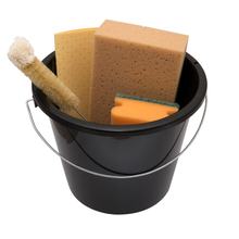 Reinigungsset Lack Pflege Set Reinigungsschwamm Tafelschwamm Fenstertuch Pfeifenbürste & 5 Liter Eimer
