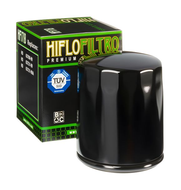 Filtre à huile noir Hiflo HF171B pour Buell M2 Cyclone/Harley Davidson FLSTC/FXSBSE