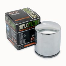 Ölfilter Hiflo HF171C, chrom für Buell M2 Cyclone / Harley Davidson FLSTC / FXSBSE